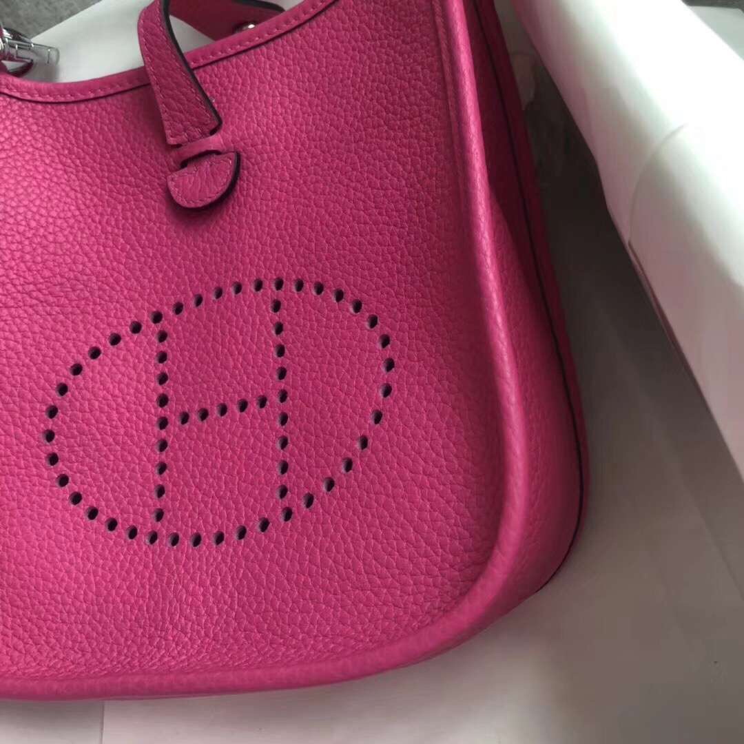 에르메스 미니 에블린16 로즈핑크 은장 토고가죽